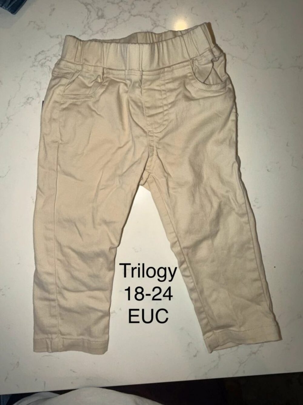 Trilogy Cream Khaki Pull-On Pants 18-24M